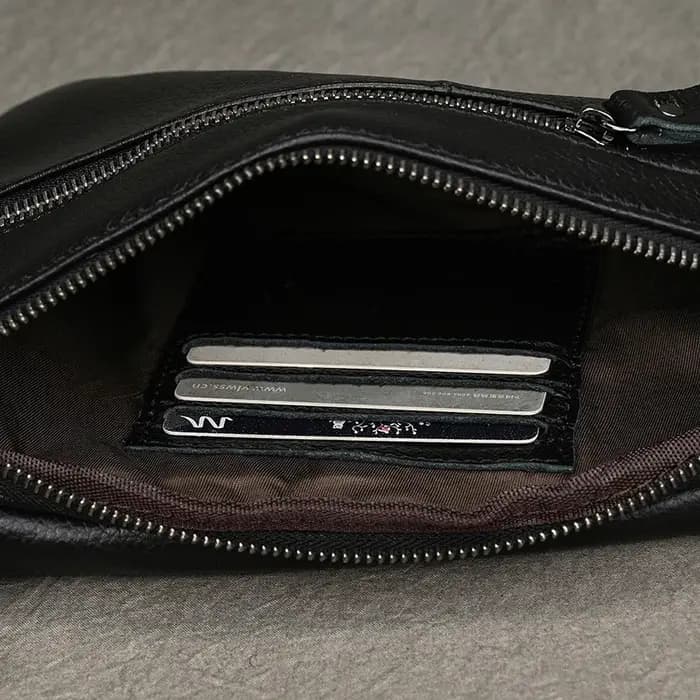 Luufan-Sac de poitrine en cuir véritable pour homme