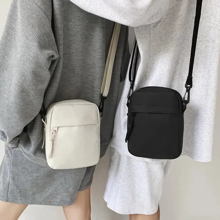 Sacs à bandoulière pour hommes décontracté toile petite fermeture éclair pochette