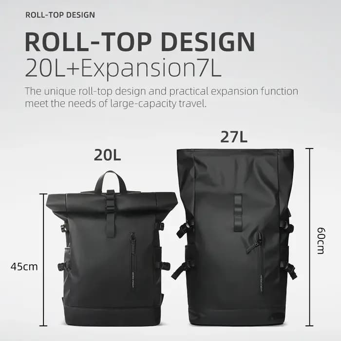 HK sac à dos de voyage extensible hommes grande capacité étanche 15.6 "sac pour ordinateur portable sac à dos de randonnée sac à dos de cyclisme avec Port USB