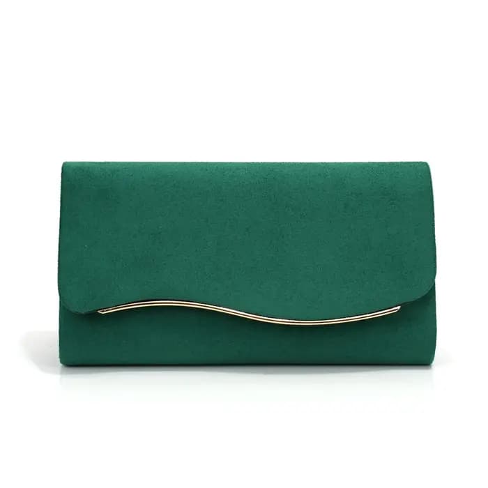 Nouvelle pochette de soirée en velours imitation daim avec chaîne décorative en métal