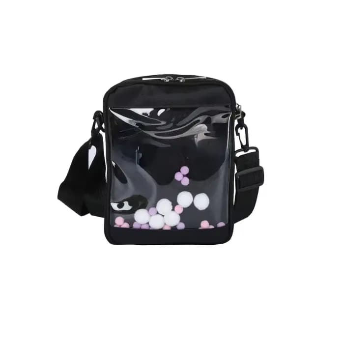 Kawaii Mini sacs à bandoulière pour femmes mignon PVC Transparent petit clair rose Ita sac noir blan