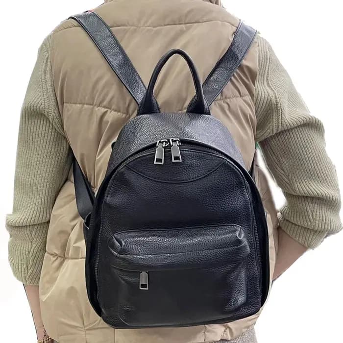 Sac à dos en cuir de vache véritable antivol pour femme