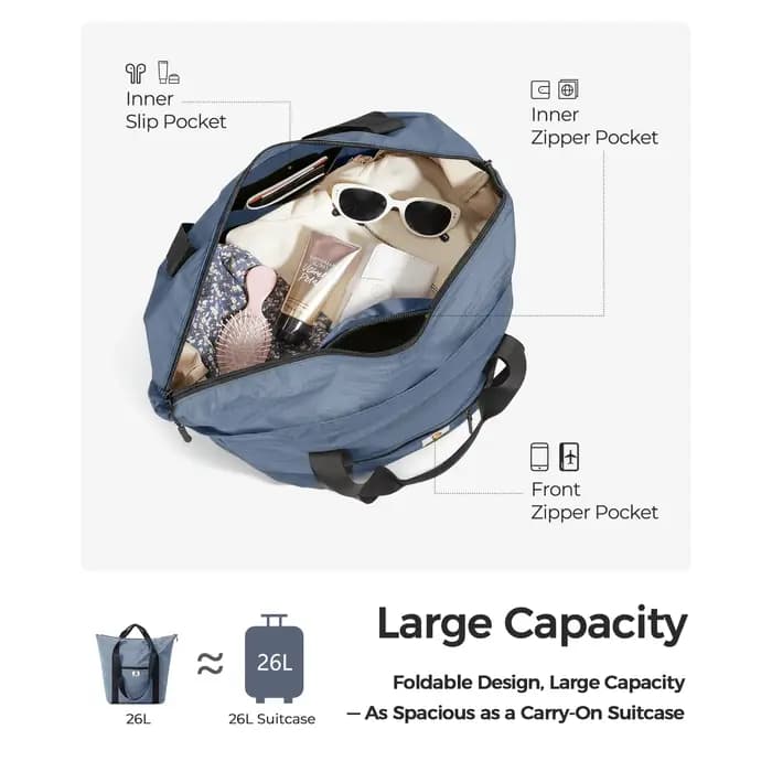 Sac de voyage pliable 26L