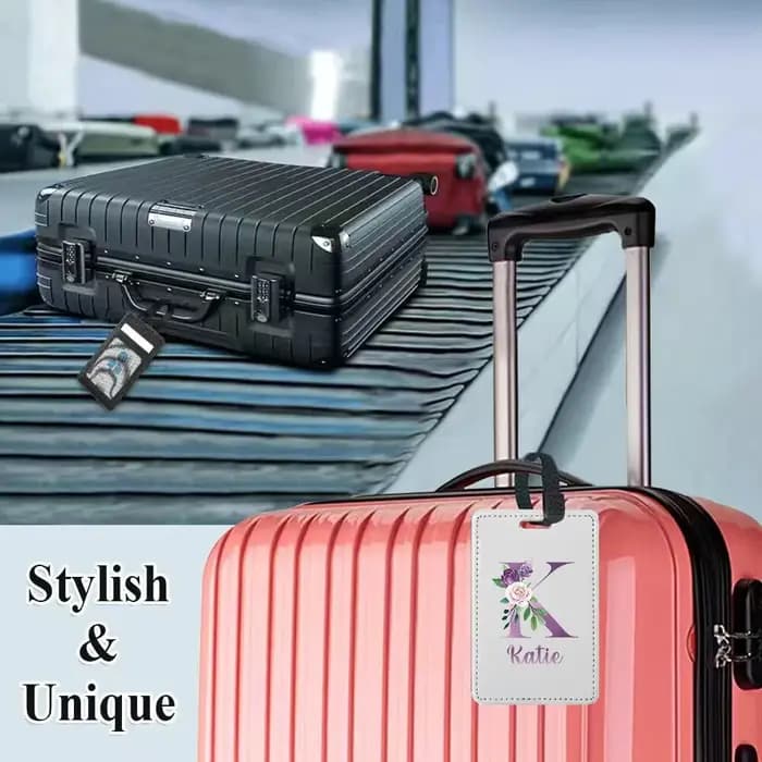 Étiquette de bagage personnalisée en PU avec nom