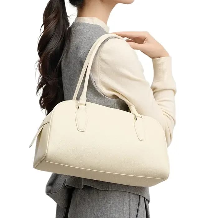 Sac bowling East-West pour femme en cuir véritable vintage