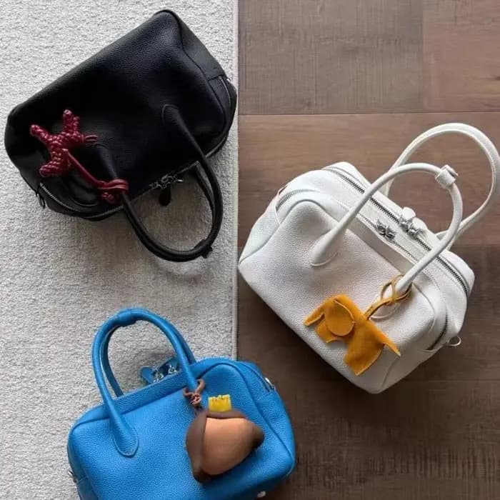Sac Bowling Jaune Texture Litchi Printemps-Été 2026