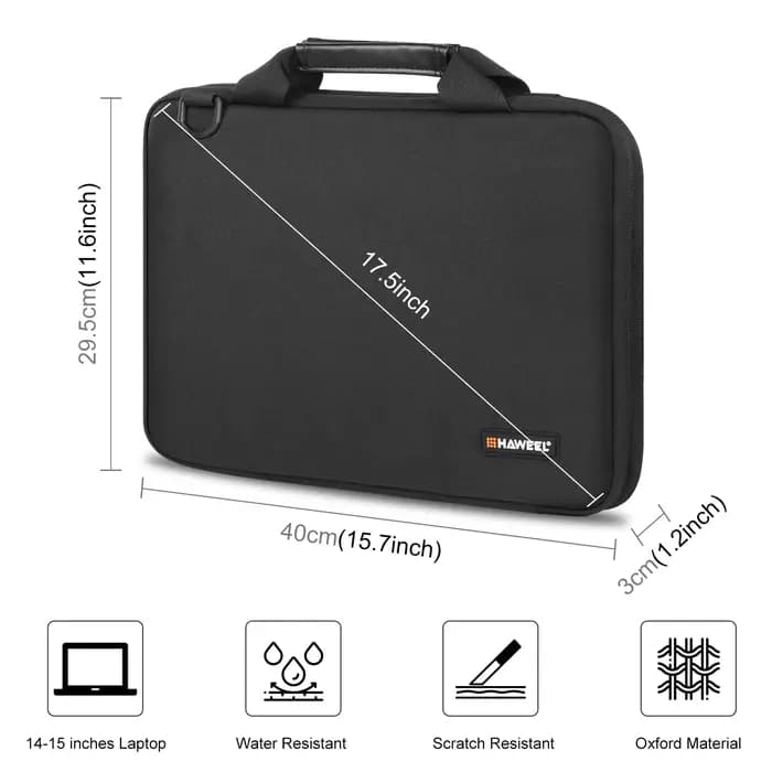 HAWEEL 15.0 - 16.0 pouces Sac à bandoulière pour ordinateur portable pour Macbook/ Lenovo Thinkpad/ ASUS/ HP et autres sacs pour ordinateurs portables