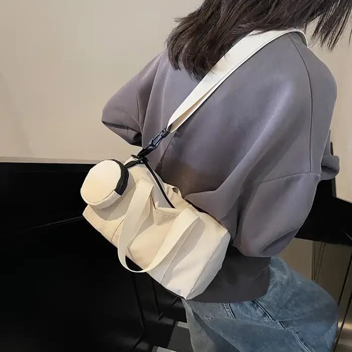 Sac bandoulière décontracté et tendance Printemps 2025 – Sac de sport et de voyage en toile grande capacité