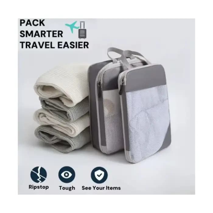 Ensemble de 3 sacs de rangement de voyage compressibles