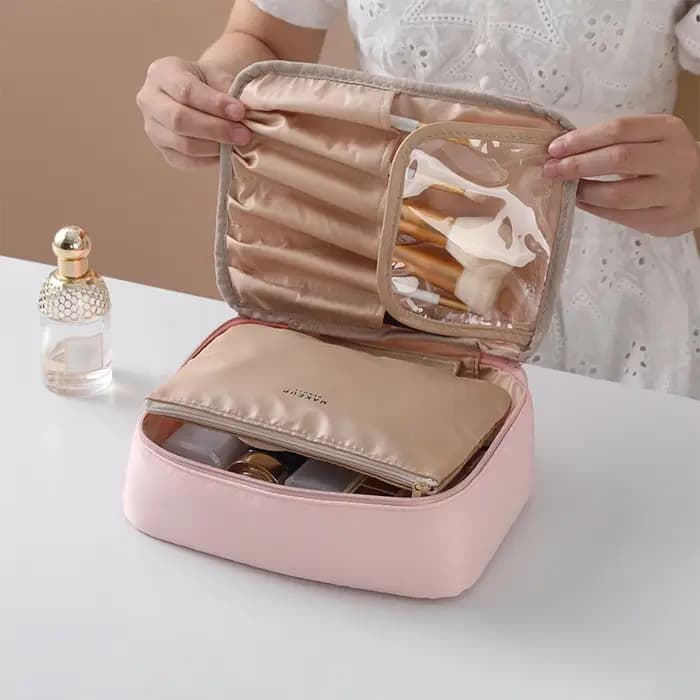 Sac à cosmétiques pochette de voyage pour femmes articles de toilette imperméables organisateur de beauté sac
