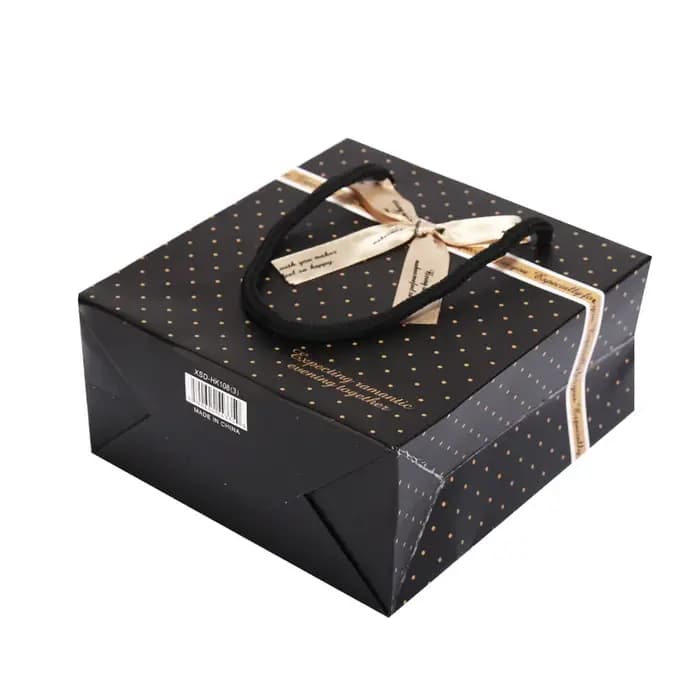 Sac cadeau Portable noir avec poignées pour livres