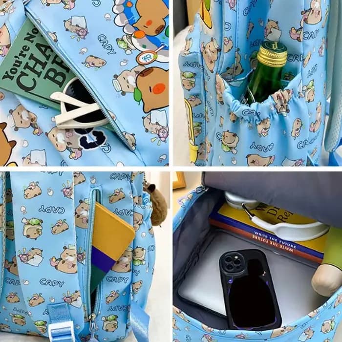 Mignon Capybara sac à dos pour filles garçons étudiant adolescent enfants sac à dos femmes