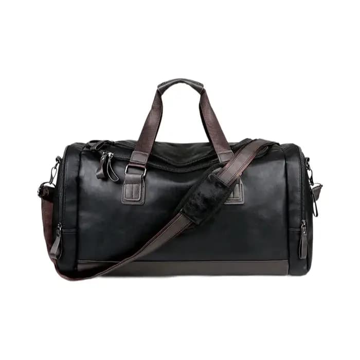 Sac de voyage en cuir véritable fendu pour hommes – Sac polochon de sport résistant à l'eau de grande capacité