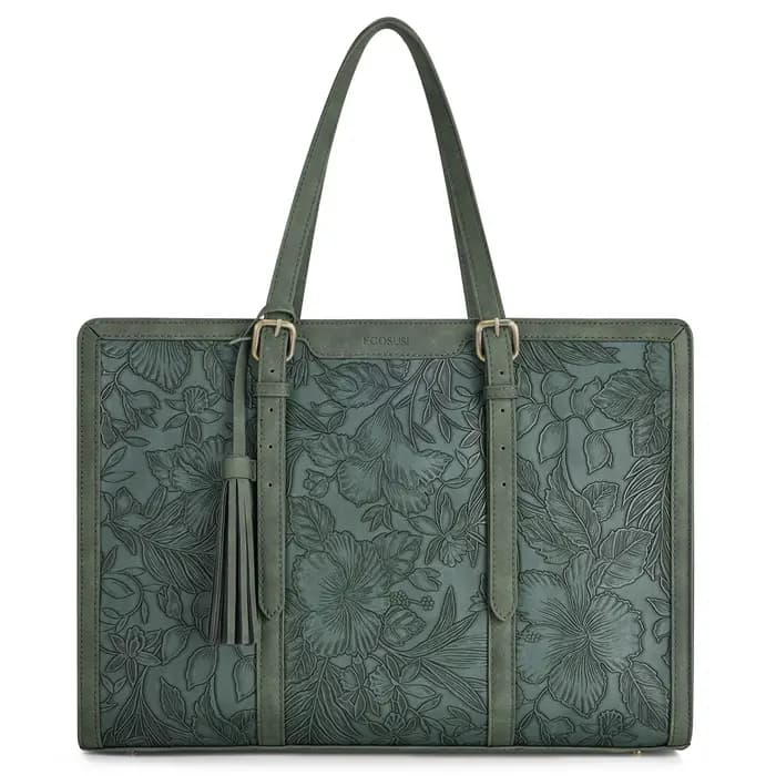 ECOSUSI Sac fourre-tout pour ordinateur portable jusqu'à 15,6 pouces pour femme Sacs à main de bureau grande capacité avec 3 compartiments à couches