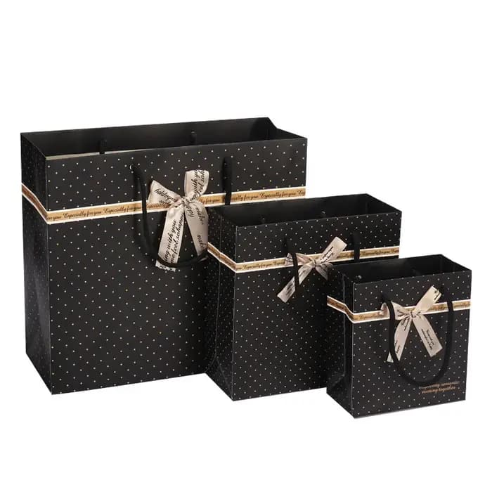 Sac cadeau Portable noir avec poignées pour livres