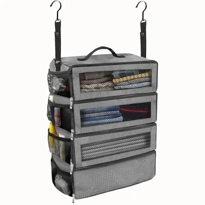 Sacs de rangement suspendus pliables, organisateur de valise, organisateur de bagages de voyage haut