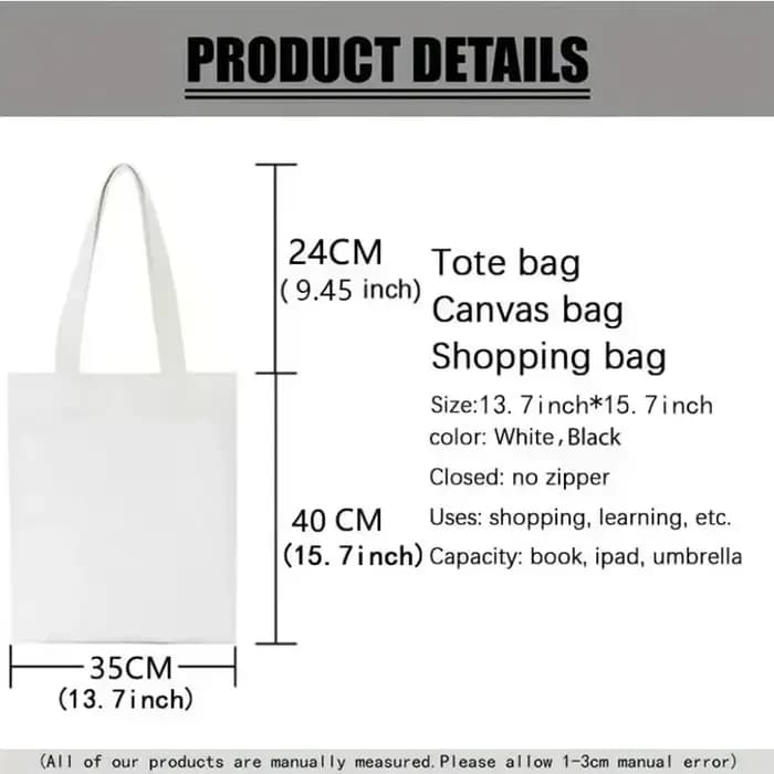 Sac fourre-tout en toile motif banane mignon