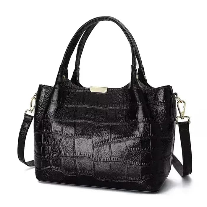 Sac cabas pour femme en cuir véritable motif crocodile, sac à main en cuir de vachette pleine fleur,