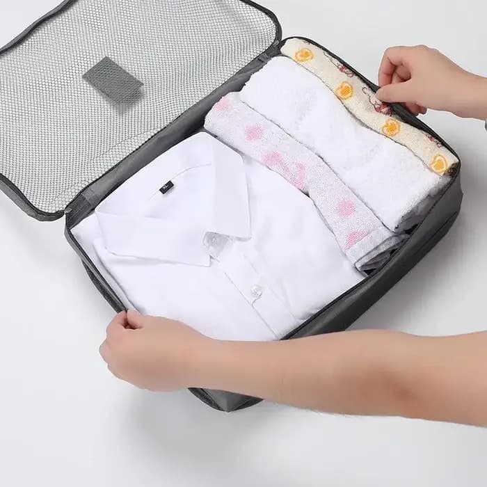 Nouvel ensemble de 6 sacs de rangement pour vêtements de voyage - Organiseurs de bagages portables avec pochette à chaussures