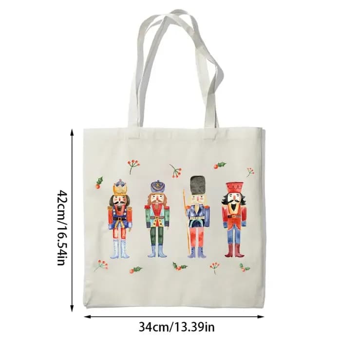 Sac fourre-tout en toile casse-noisette de noël, fournitures de décoration de fête de joyeux noël, c