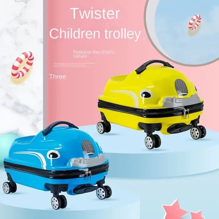 Valise à roulettes de voyage pour enfant de 20 pouces avec dessins animés, bagage à main avec roues pivotantes, valise à roulettes pour enfants