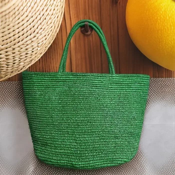 Sac à main en herbe de raphia grande capacité