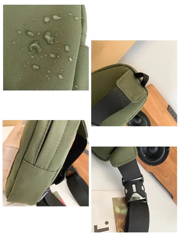 Mini sac de poitrine contrasté à la mode pour hommes