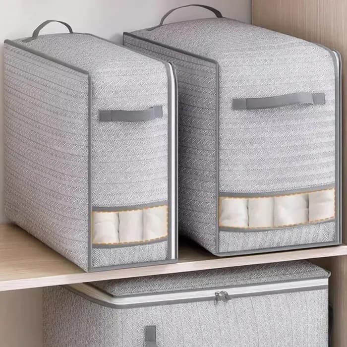 Sac de rangement de vêtements pliable courtepointes visuels organiser des cas avec poignée couverture d’oreiller