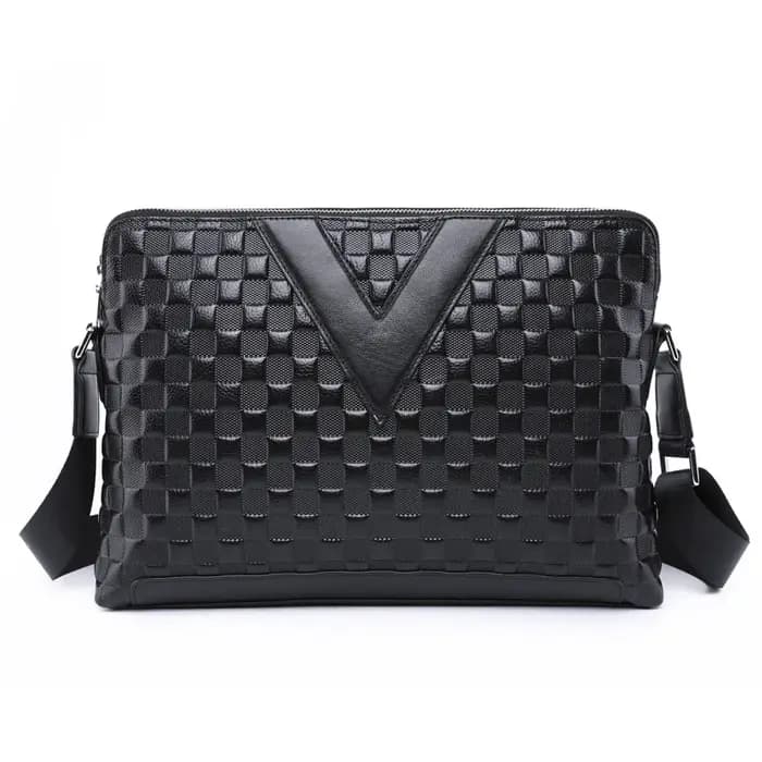 SENOFAN 2025 marque sac à bandoulière hommes véritable cuir de vache Plaid gaufrage sac à main mâle