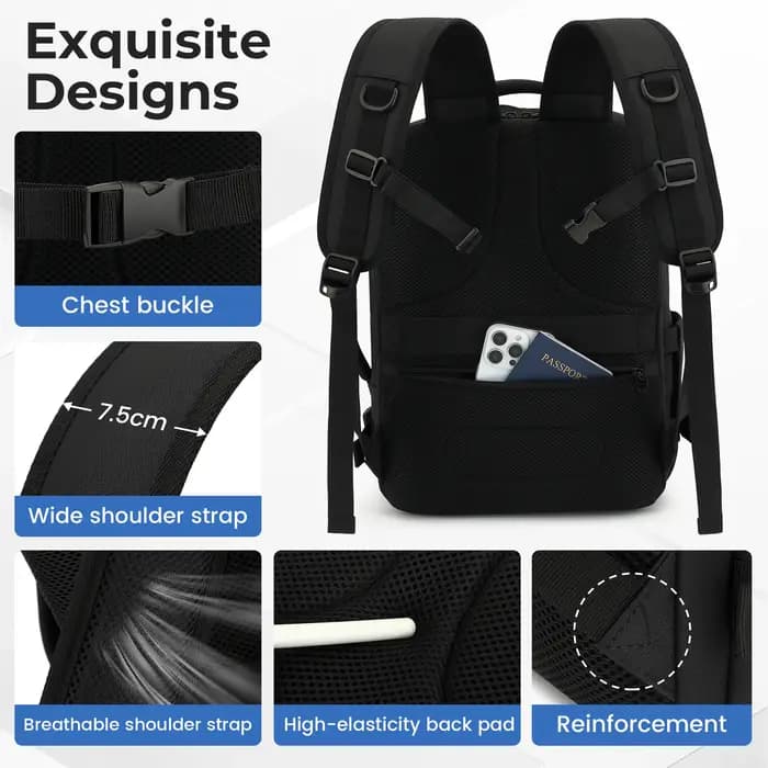 Ryanair 40x30x20 sac de cabine à bagages, 40x30x20 sac hommes femmes 15.6 pouces pochette d'ordinate