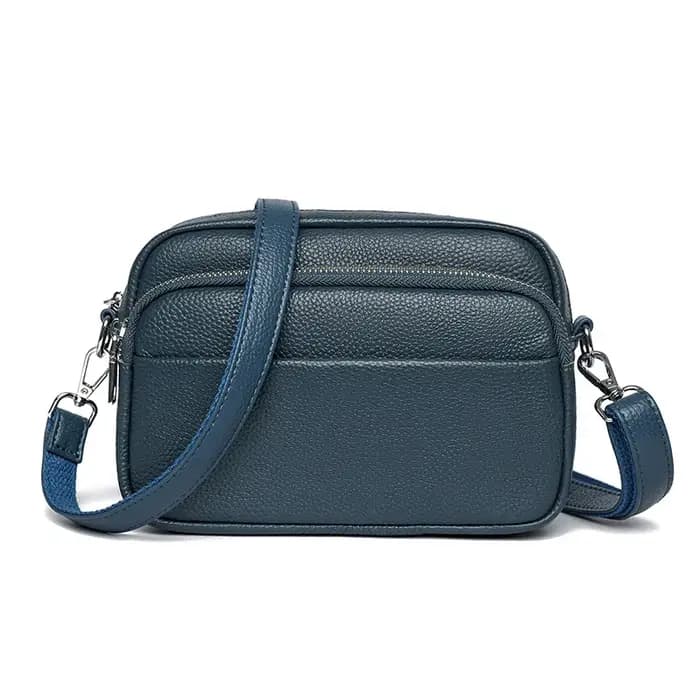 Luxe beaucoup de poche en cuir véritable femmes sacs à bandoulière femme