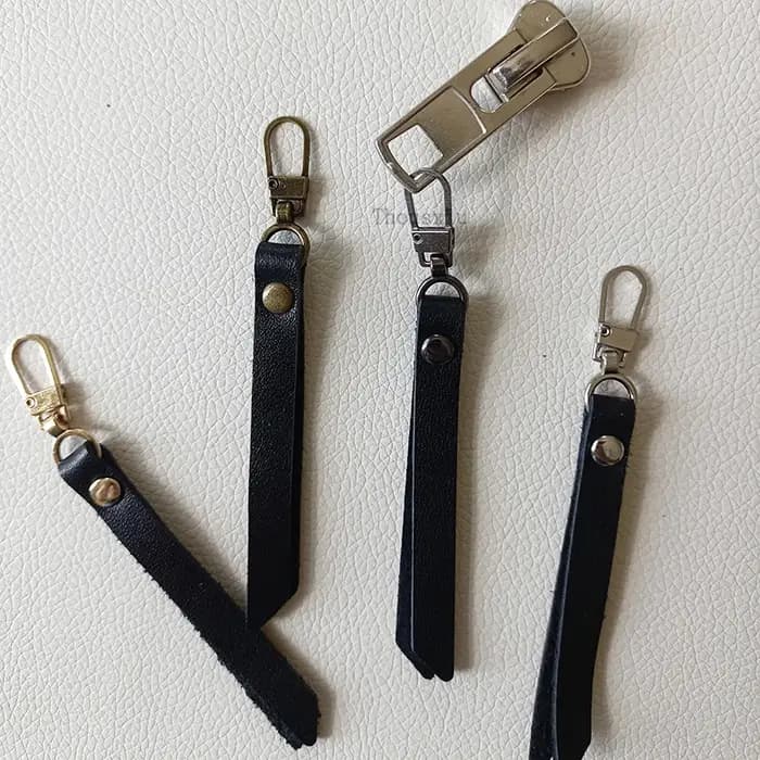 1 pièces en cuir métal fermeture éclair curseur tirer tête sac à dos vêtements bricolage accessoires de couture