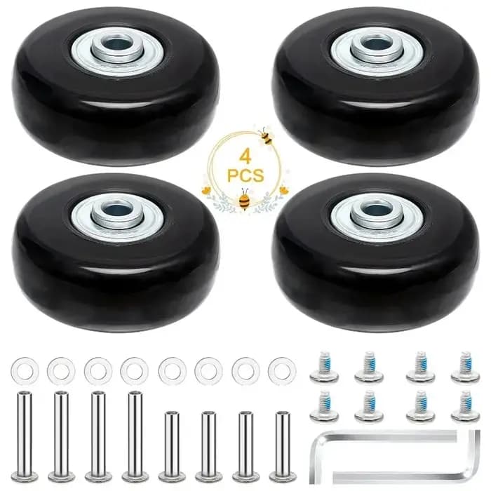4 roues de remplacement pour valise 50x18mm