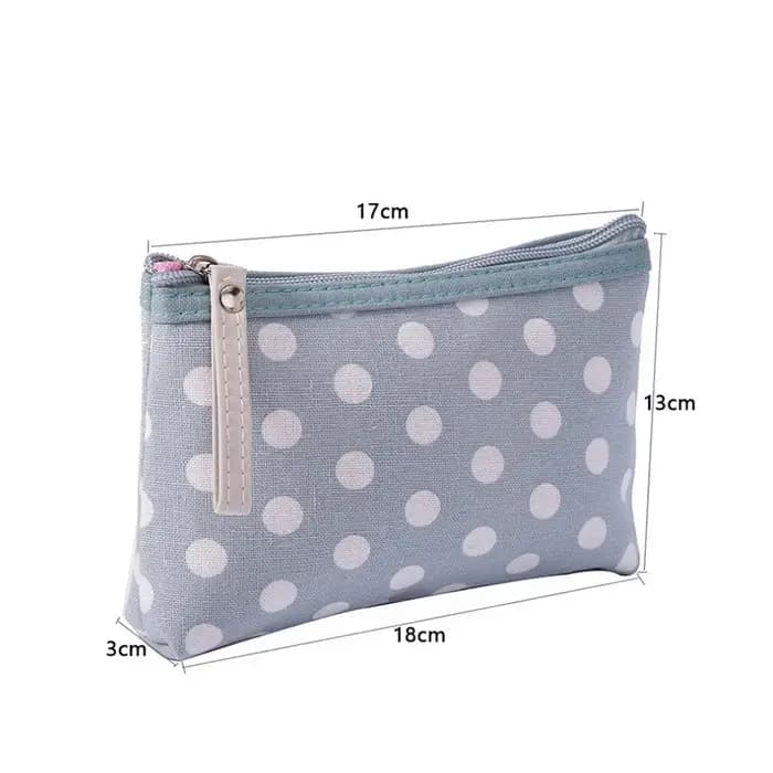 Sac de maquillage en toile imprimé de points