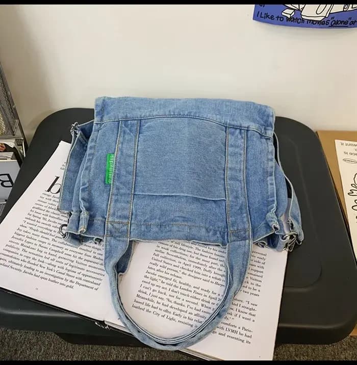 Fil Design Denim sacs à bandoulière pour femmes décontracté Portable collège filles livre fourre-tout