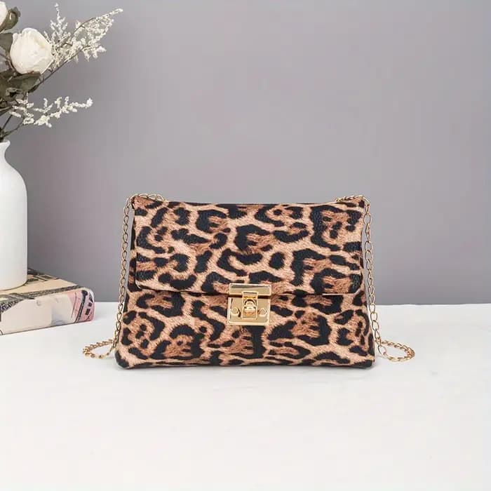 Sac à bandoulière imprimé léopard pour femmes, sacoche tendance polyvalente et exquise, petit sac ca