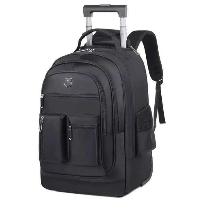 Sac à dos de voyage de grande capacité avec roulettes pour hommes, nervures cachées, bagage à main é