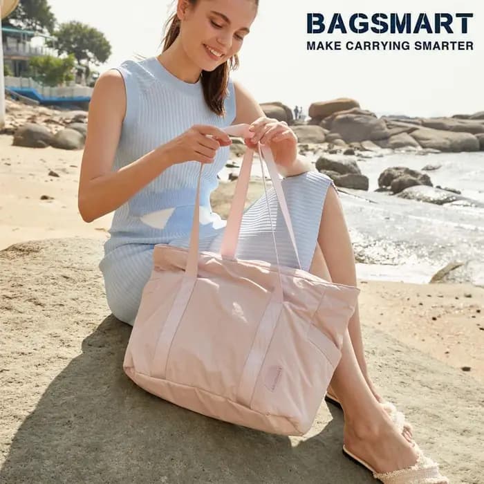 BAGSMART Sac fourre-tout pour femme avec fermeture éclair Sac à bandoulière pour ordinateur portable universitaire Sac