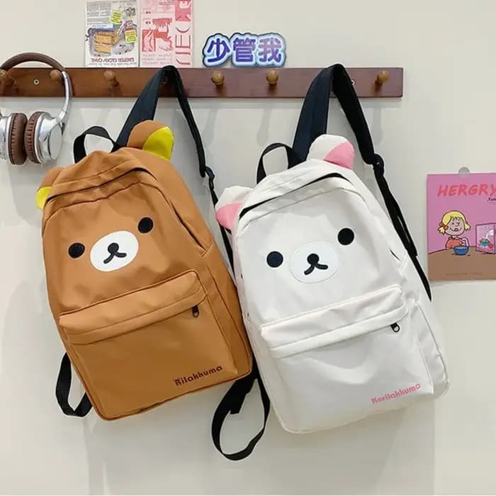 Kawaii mignon ours Rilakkumas sac à dos grande capacité Anime dessin