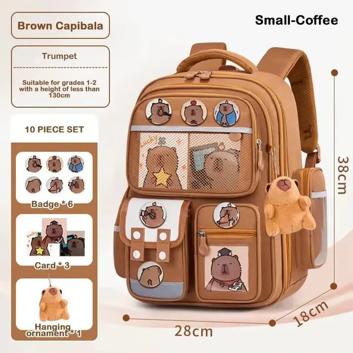 Capybara sac d'école sac à dos étanche grande capacité soulager la charge protégeant la colonne vertébrale larges sangles sac à dos pour les étudiants cadeau