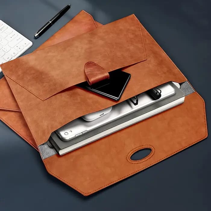 Organisateur de dossiers A4 marron Vintage, portefeuille semblable à une classeur avec fermeture à pression magnétique, classeur de documents à 2 poches pour le bureau