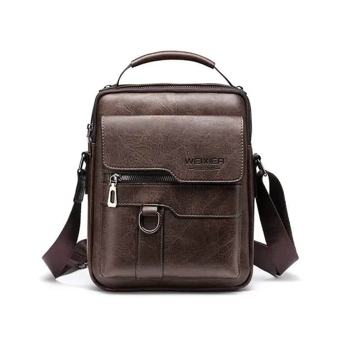 Sac messager en cuir PU de qualité supérieure pour homme WEIXIER - Vintage