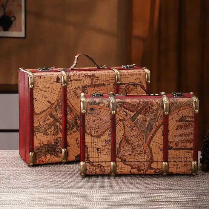 Valise de voyage en cuir rétro européenne