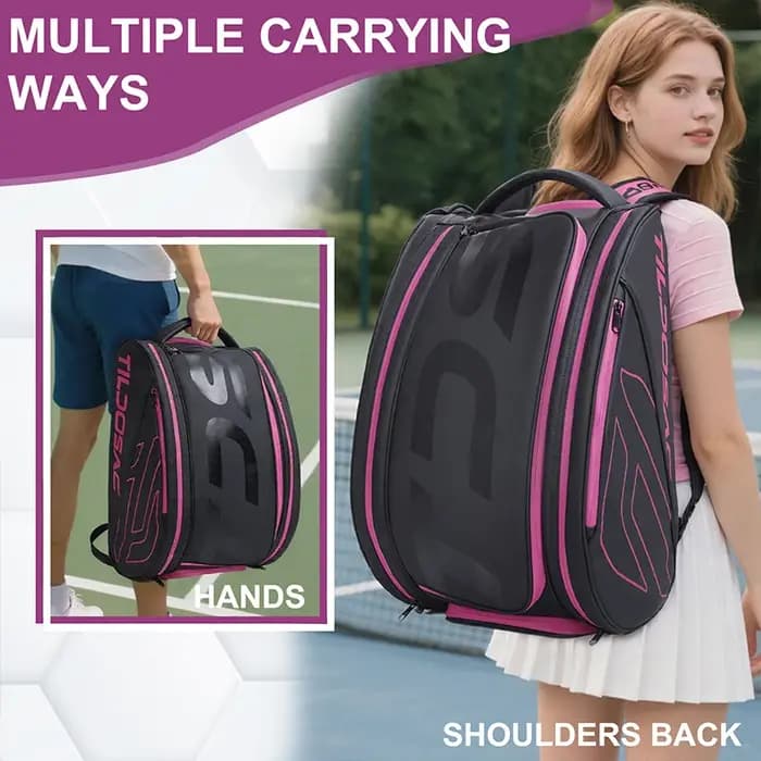 Sac à dos portable unisexe pour raquettes de pickleball et padel