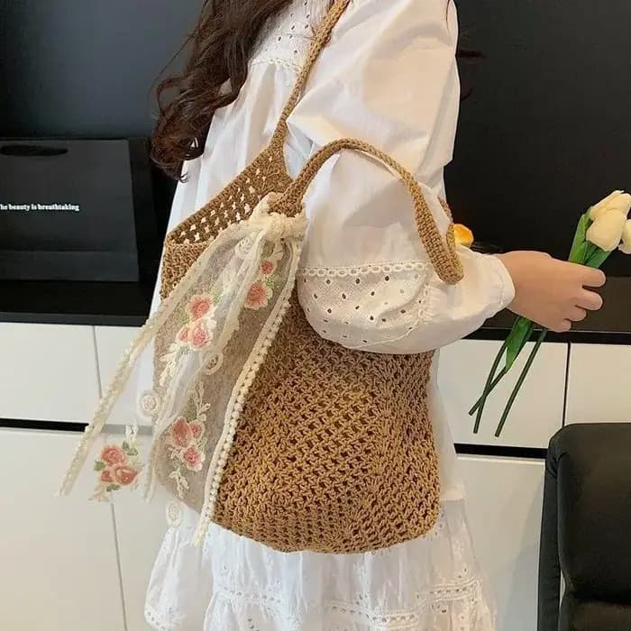 Sac tissé grande capacité pour femme