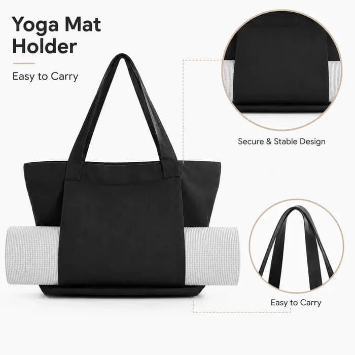 Sac de transport pour tapis de yoga avec support externe – Sac à bandoulière grande capacité pour la gym et le fitness