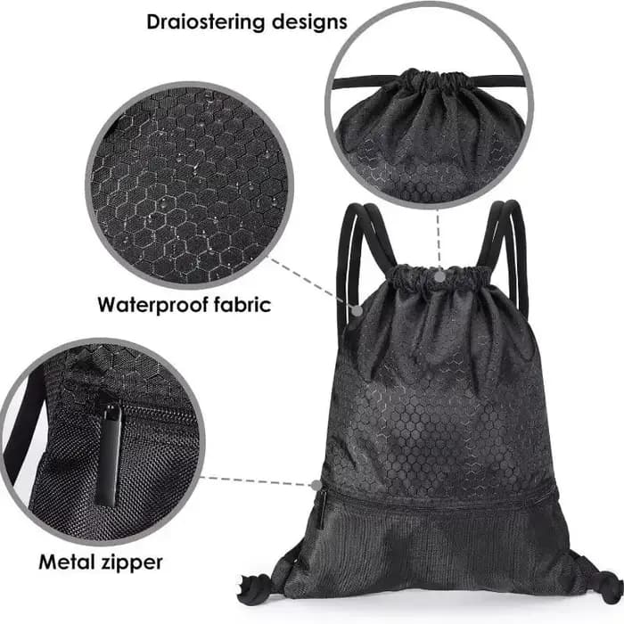 Grand sac à dos de sport avec cordon de serrage pour le basketball et le yoga