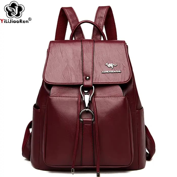 Sac à dos antivol en cuir de grande capacité pour femme