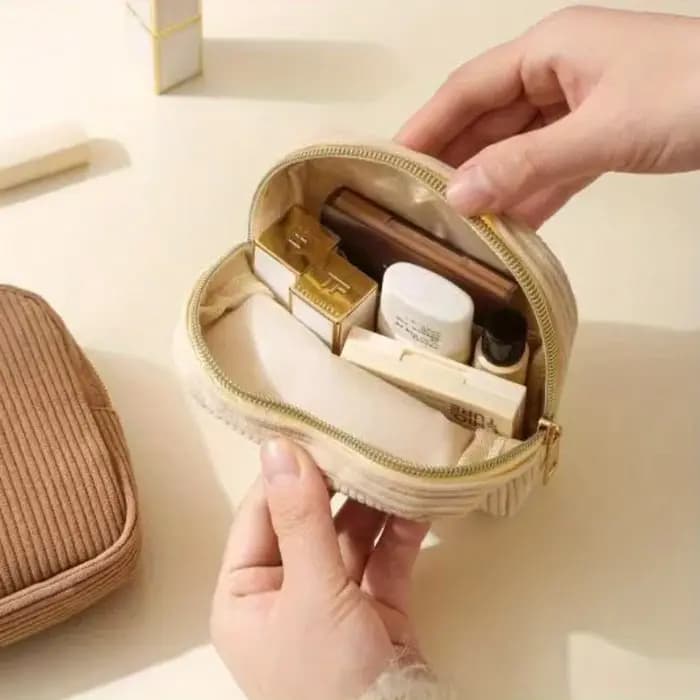 【Trousse à cosmétiques en velours côtelé】 1 pièce Cube sac de maquillage-MAFALDA motif de dessin animé petit sac de