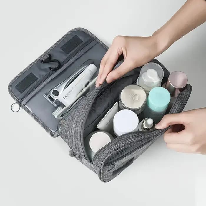 Trousse de Toilette Portable en Tissu Oxford pour Hommes et Femmes